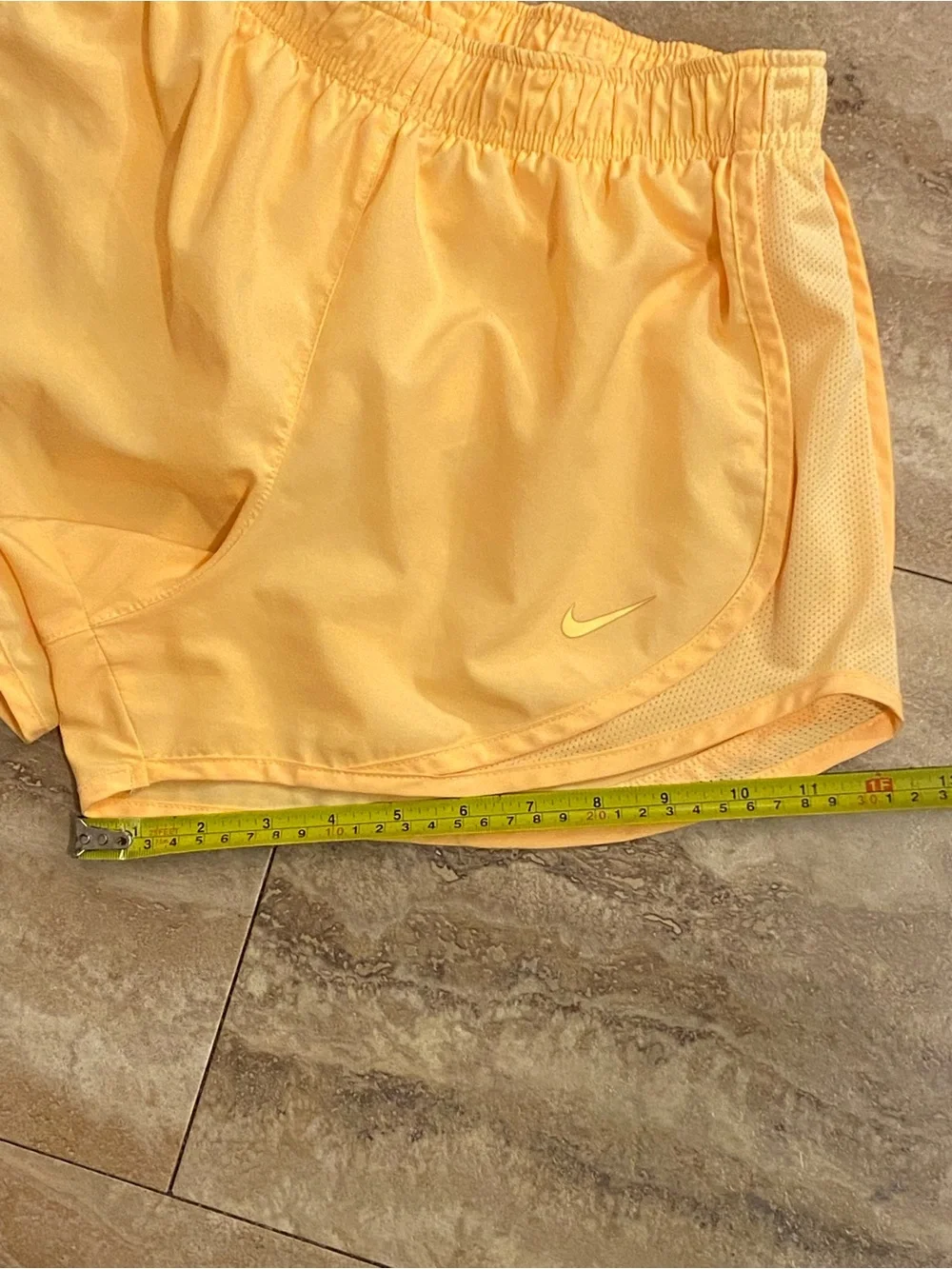 Nike Women's Yellow Dri-FIT Running Shorts Lining
